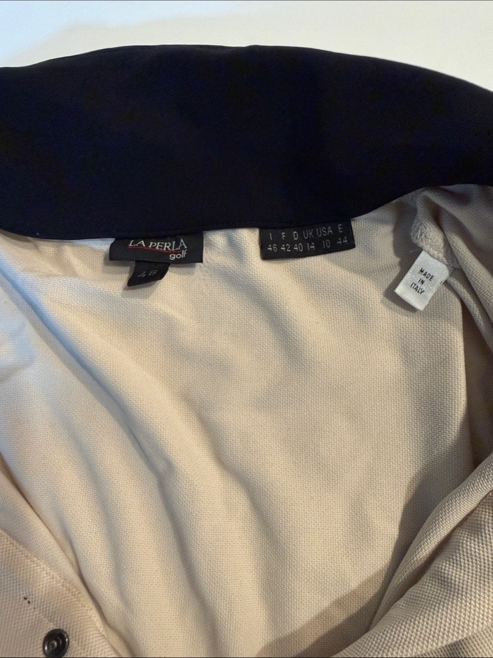 La Perla Two-Tone Golf Polo - Black & Cream